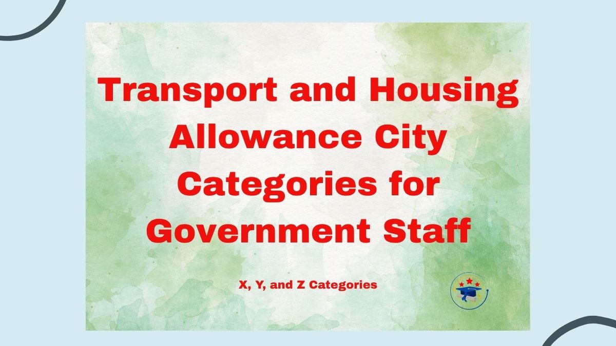 Classification of Cities for HRA and Transport Allowances